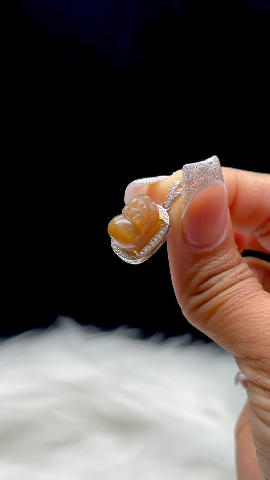 Rare Rutile Moonstone-Sunstone Pendant with Gold Flash – Sterling Silver Setting