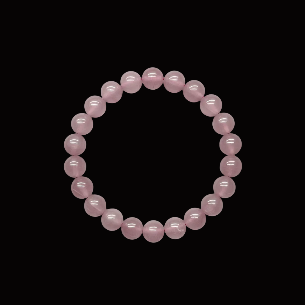 Natural Rose Quartz Crystal Bracelet | 9mm Bead Bracelet | Stretchable Gemstone Bracelet | Love & Healing Crystal Jewelry