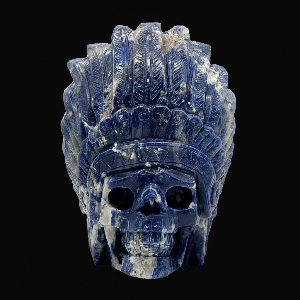 Sodalite Indian Skull - Improved Product Shot