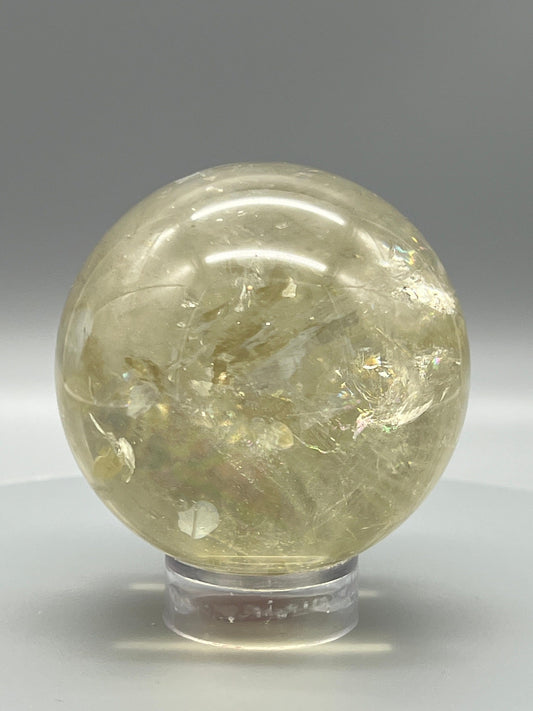 Citrine Sphere with rainbow inclusions| Natural Citrine Sphere - Large size