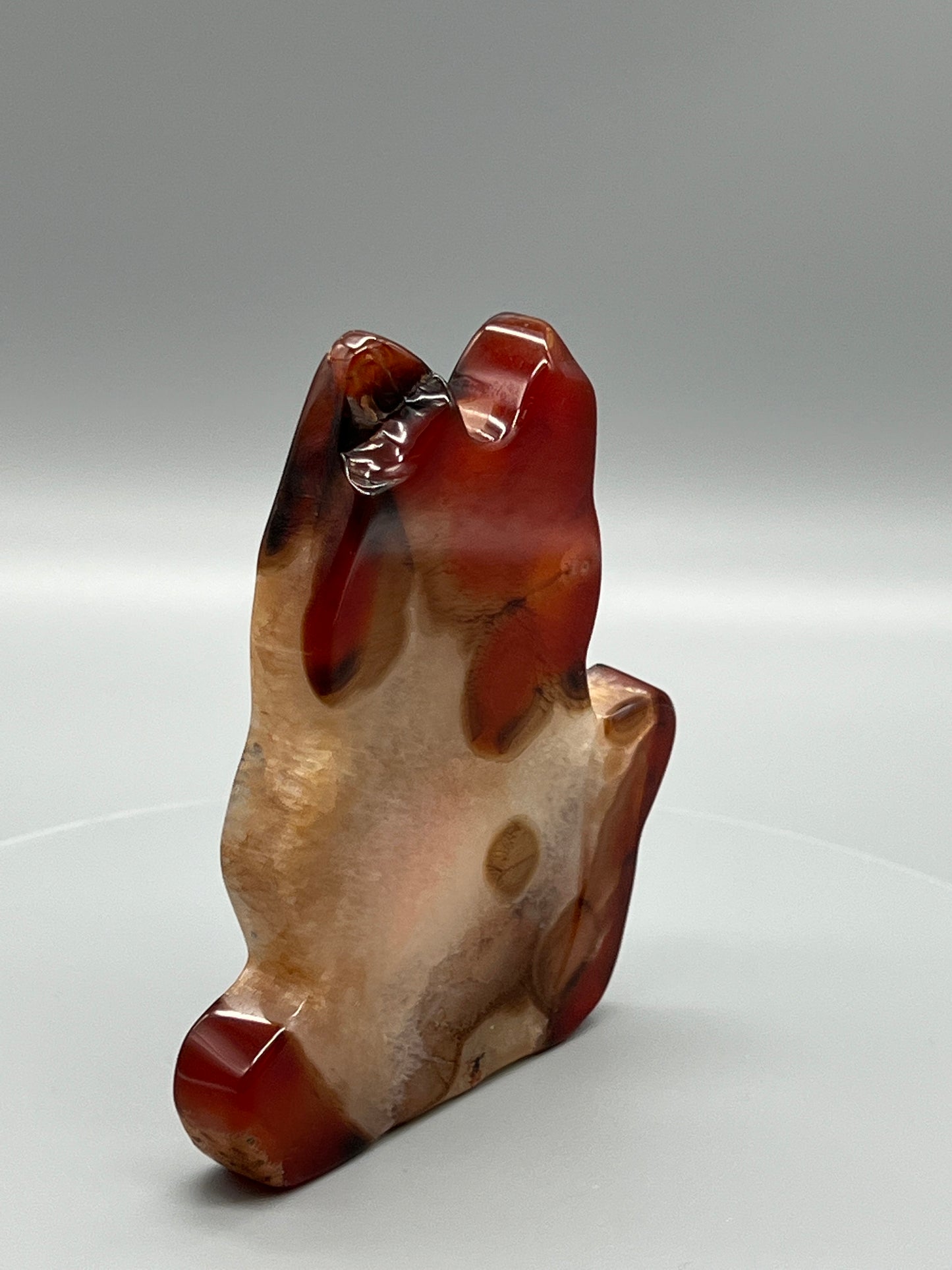 Carnelian druzy cat carving - Self Standing