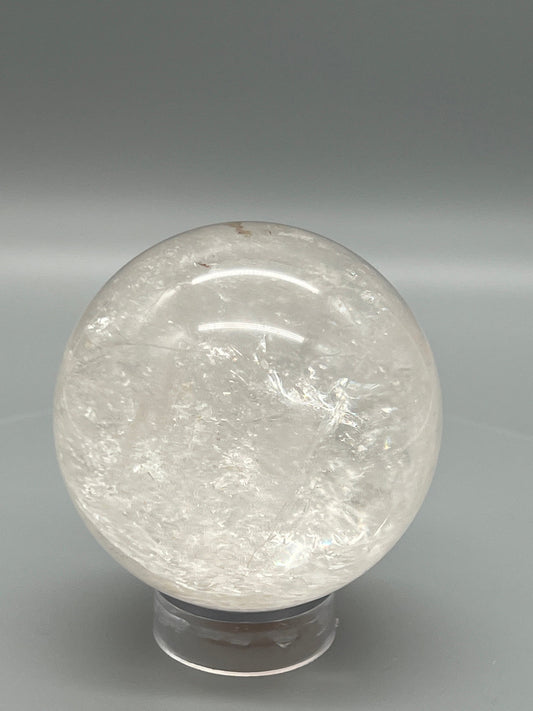 Natural Clear Quartz Crystal Sphere | Clear Quartz ball | Clear Quartz Sphere - 2.6 inches diameter