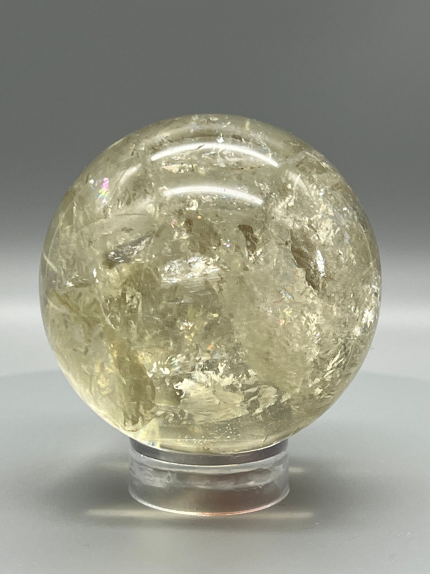 Citrine Sphere with rainbow inclusions| Natural Citrine Sphere - Large size