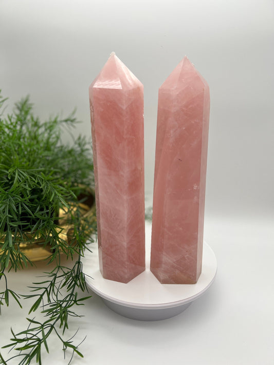 XL Rose quartz towers , Rose quartz points