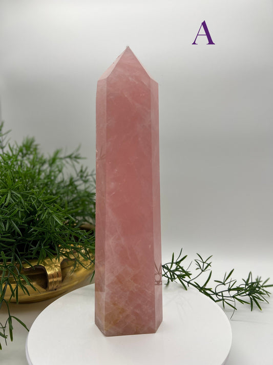 XL Rose quartz towers , Rose quartz points