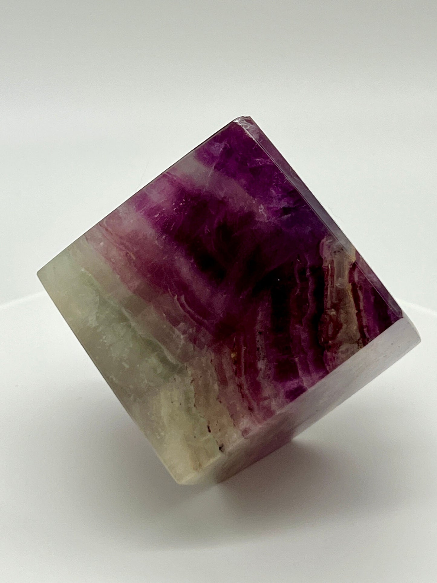 Large high quality purple Fluorite Cube - Fluorite Cube With Banding - Purple Flourite Cube