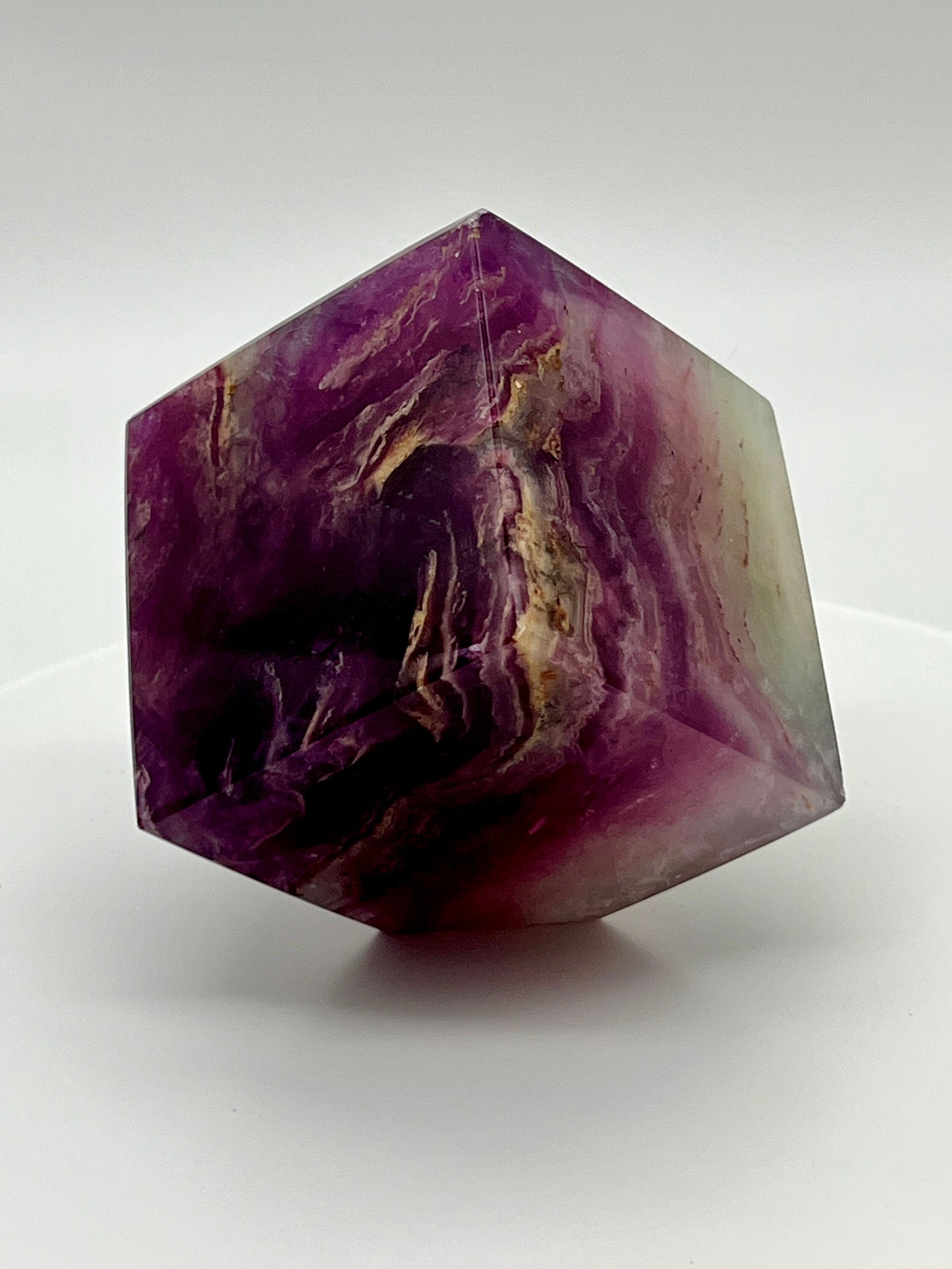 Large high quality purple Fluorite Cube - Fluorite Cube With Banding - Purple Flourite Cube