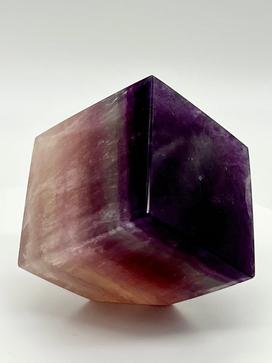 Large High Quality Pink/Purple Fluorite Cube - Fluorite Cube