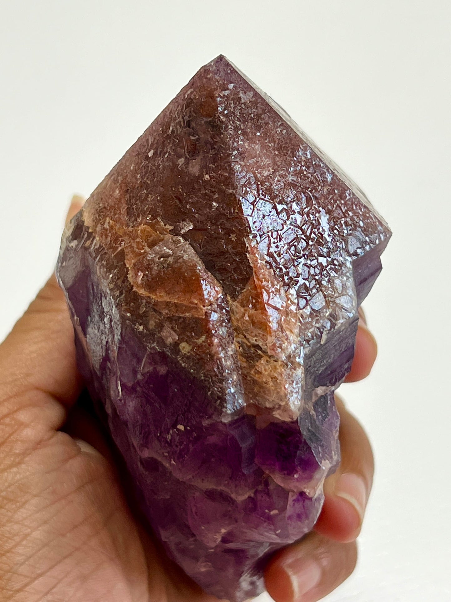 Thunder Bay Amethyst Point from Canada, Hematite Coated Amethyst Point, Hematite coated Amethyst wand