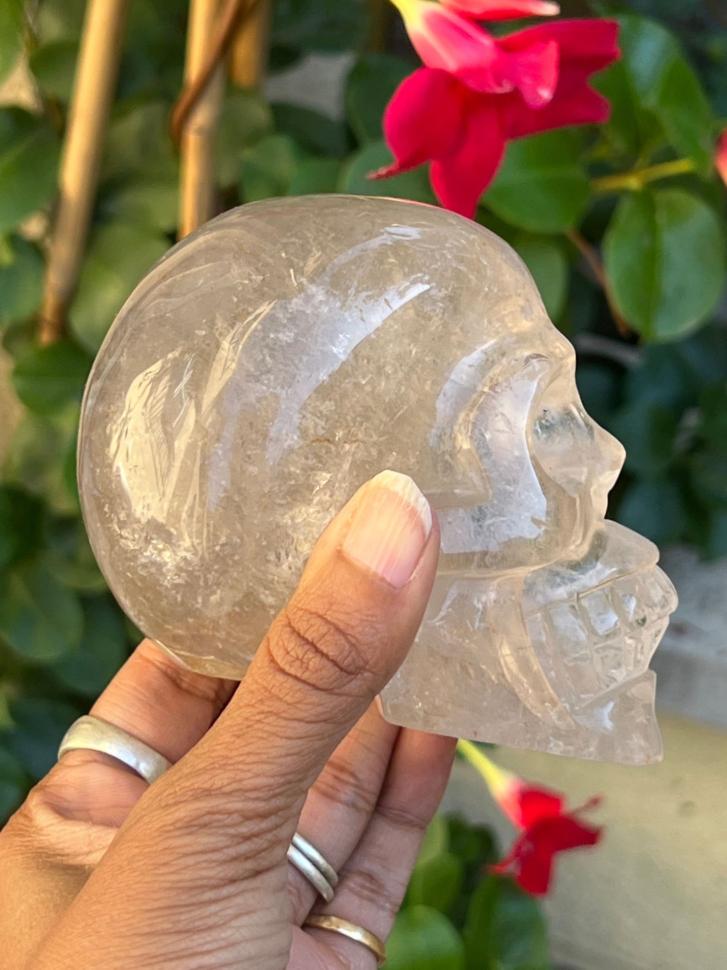 Beautiful high quality clear quartz skull