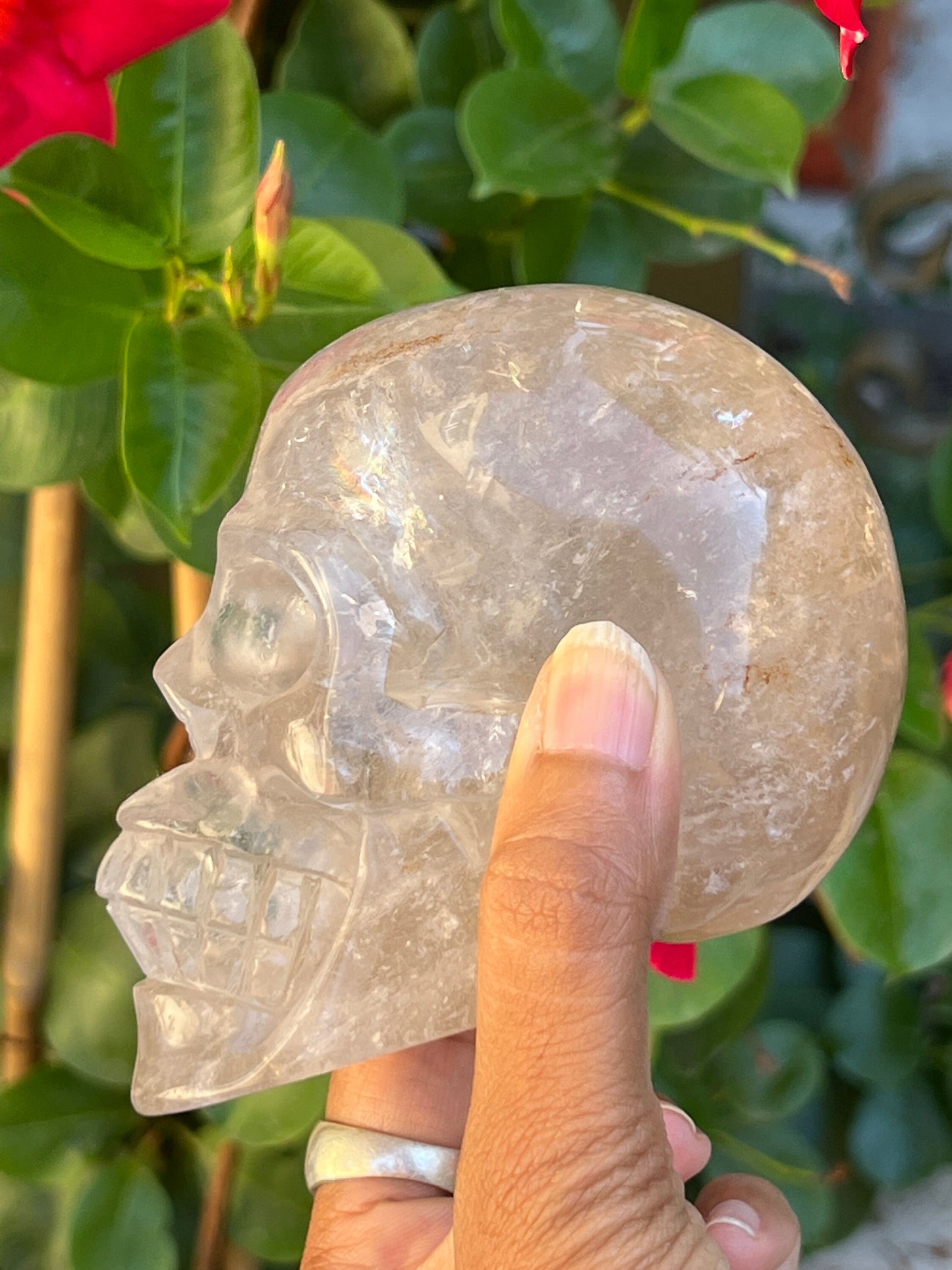 Beautiful high quality clear quartz skull