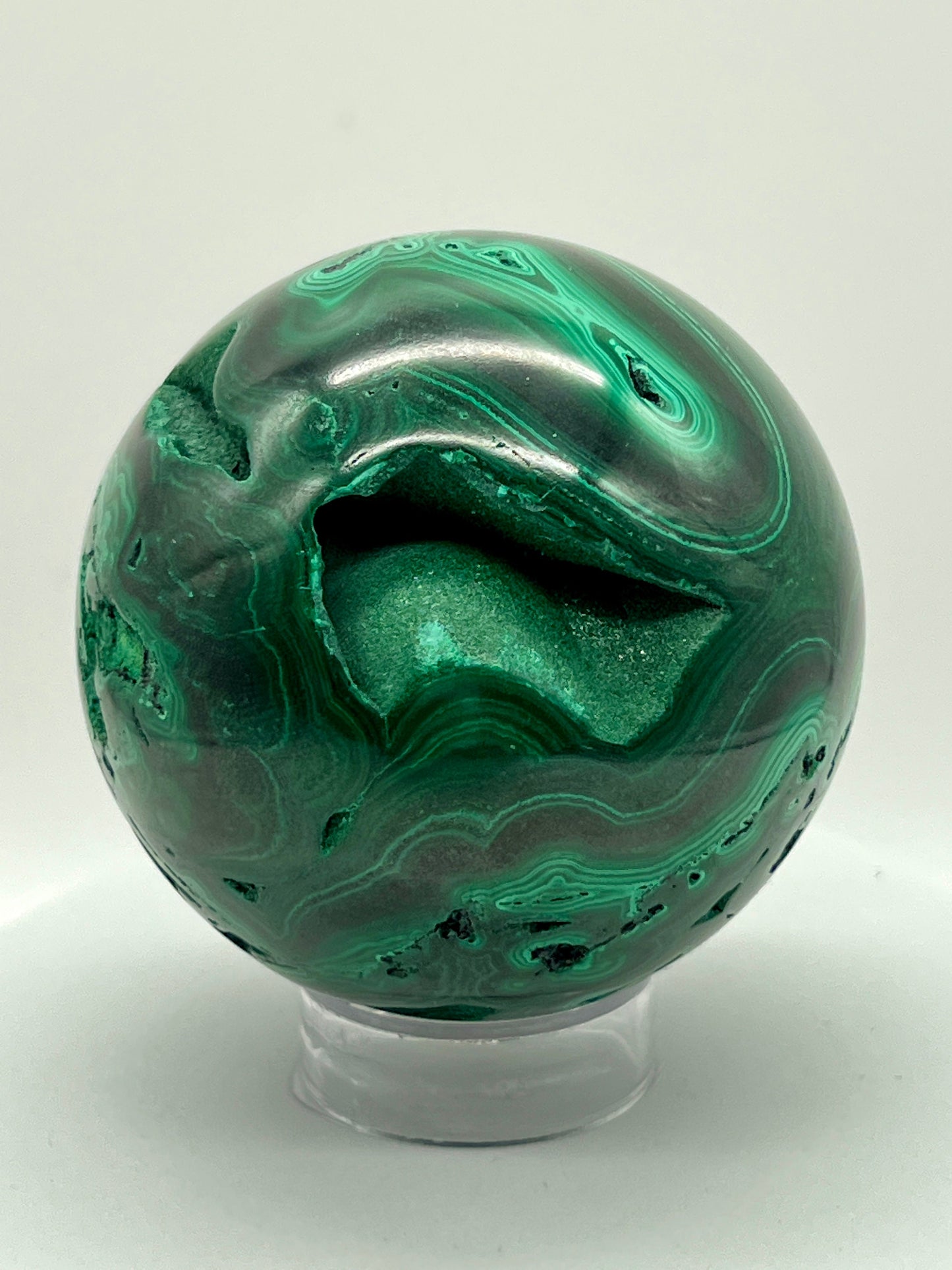 GORGEOUS large Malachite sphere with druzy, Healing Heart Chakra, Cleansing Crystal