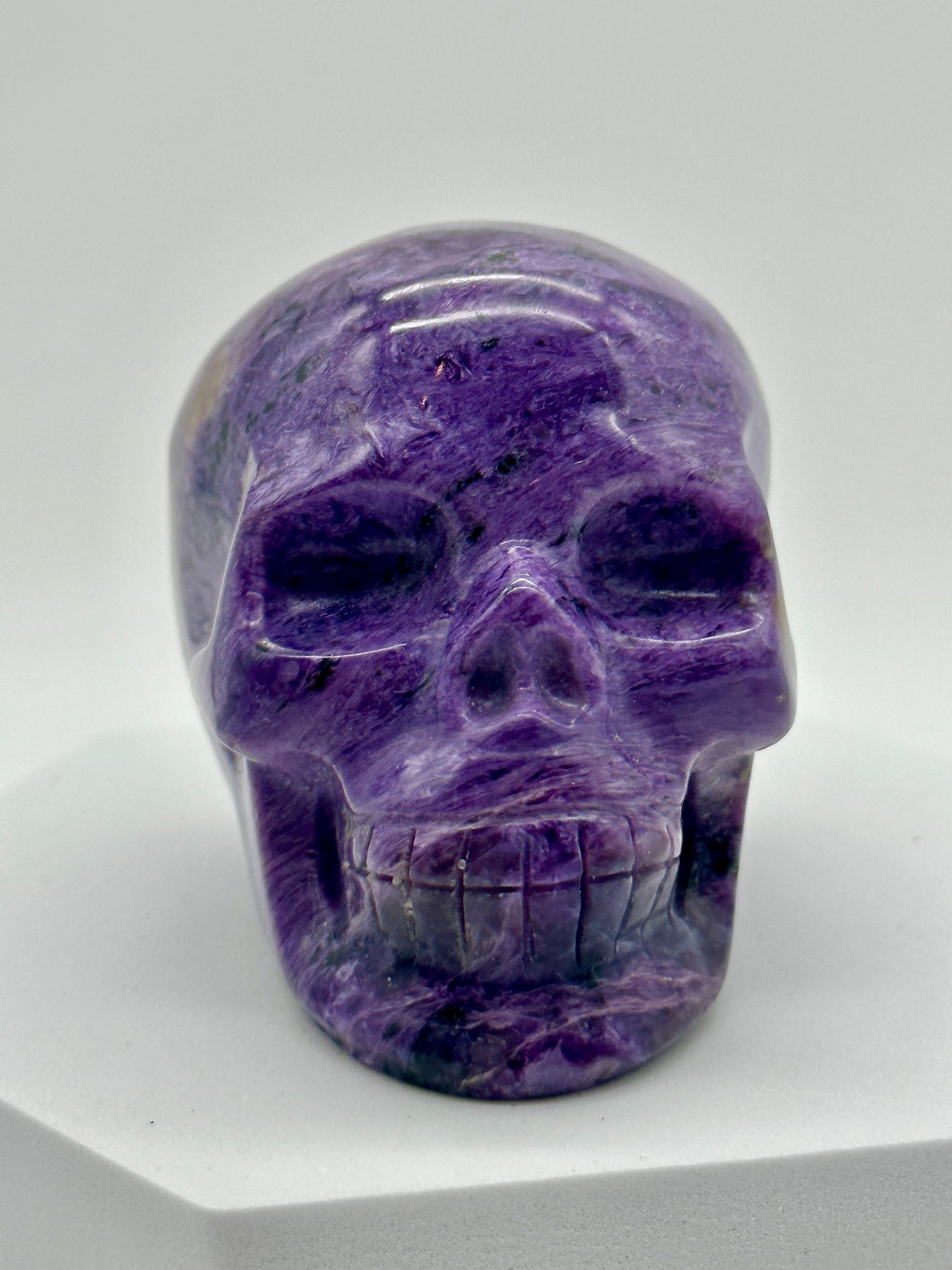 Beautiful high quality Russian Charoite Carved Skull