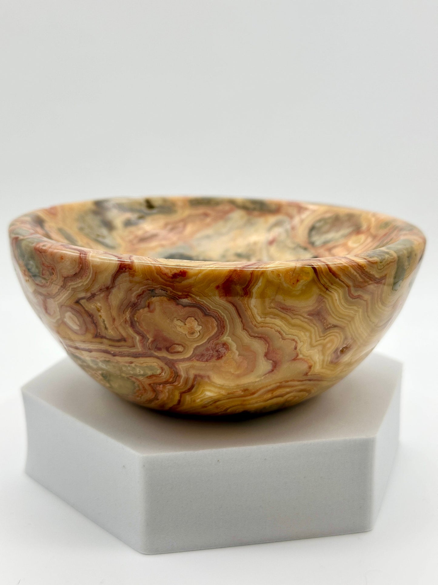 Mexican Crazy Lace Agate Bowl - Large crazy lace agate bowl - Crystal Home Decor - Crystal bowl