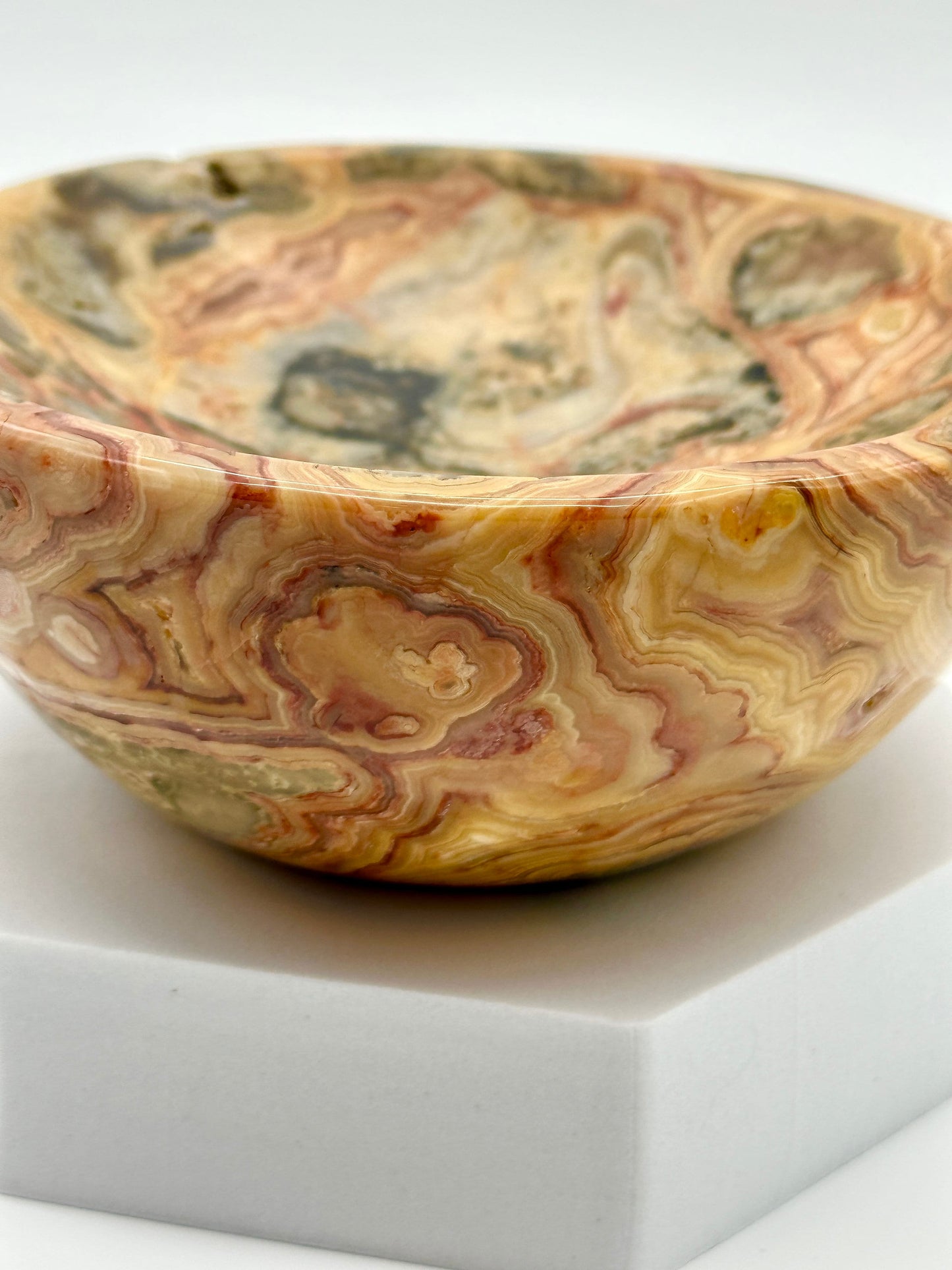 Mexican Crazy Lace Agate Bowl - Large crazy lace agate bowl - Crystal Home Decor - Crystal bowl