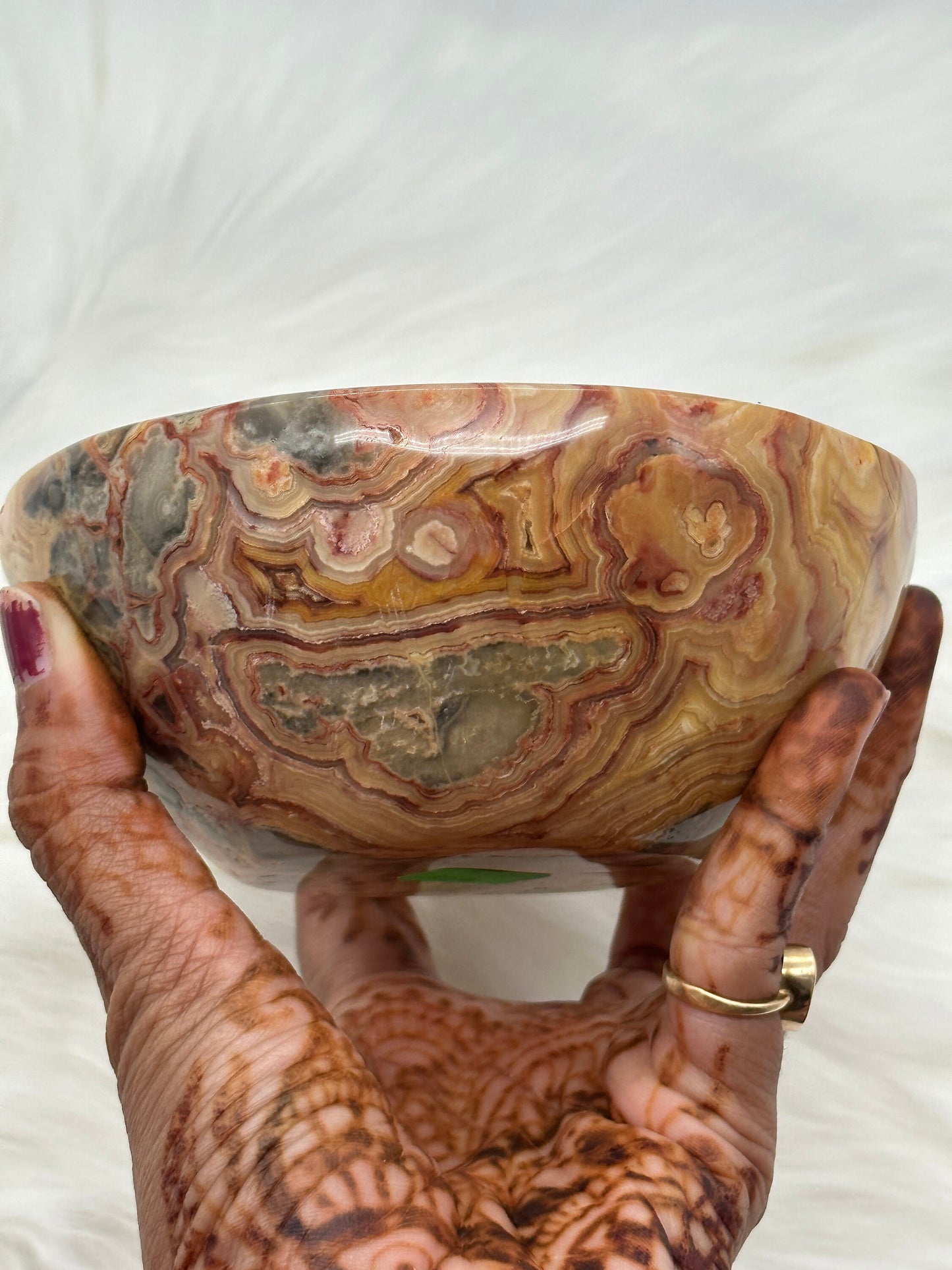 Mexican Crazy Lace Agate Bowl - Large crazy lace agate bowl - Crystal Home Decor - Crystal bowl