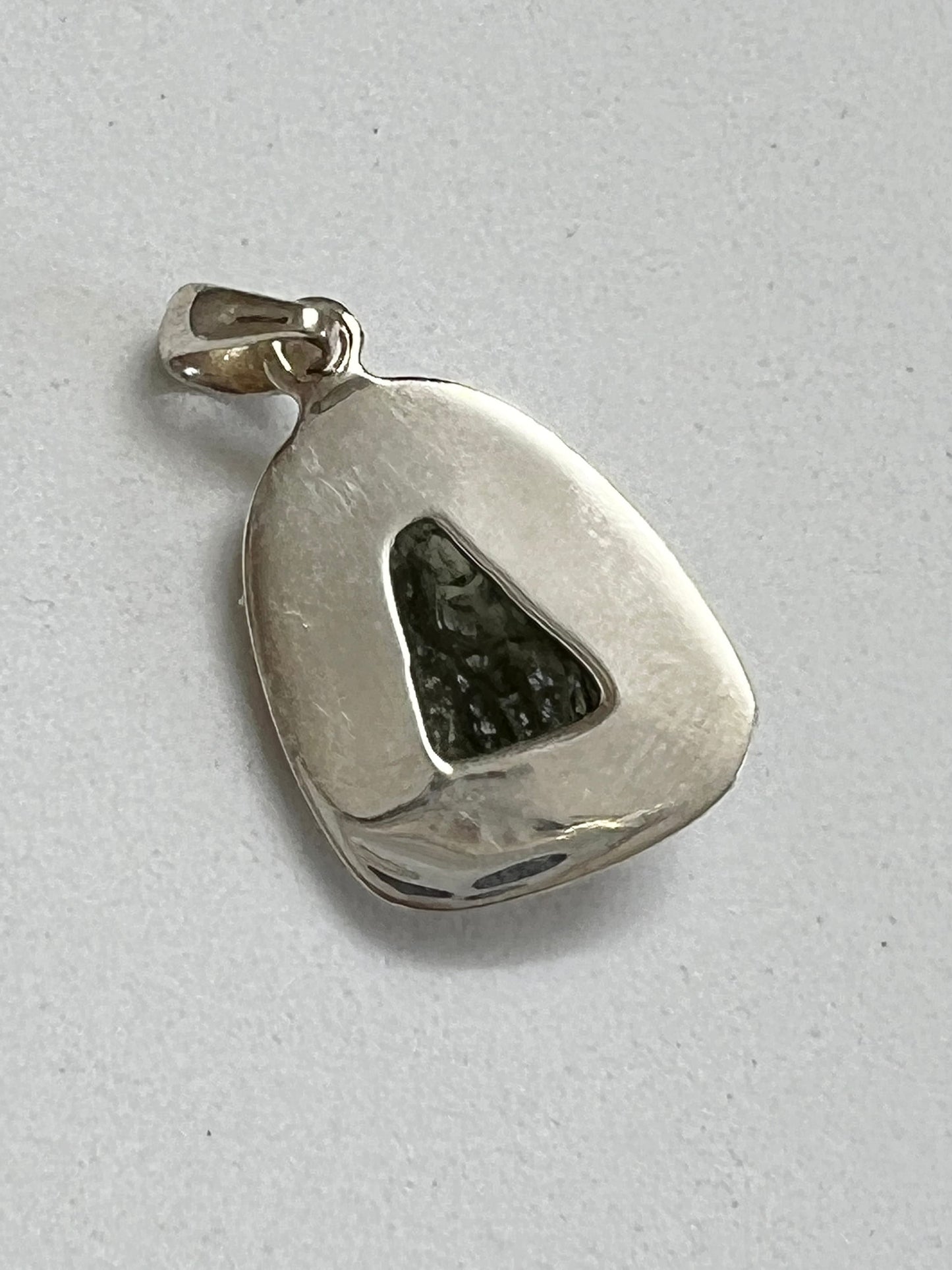 Real Moldavite pendant, moldavite silver pendant, raw moldavite pendant - 3.63 grams