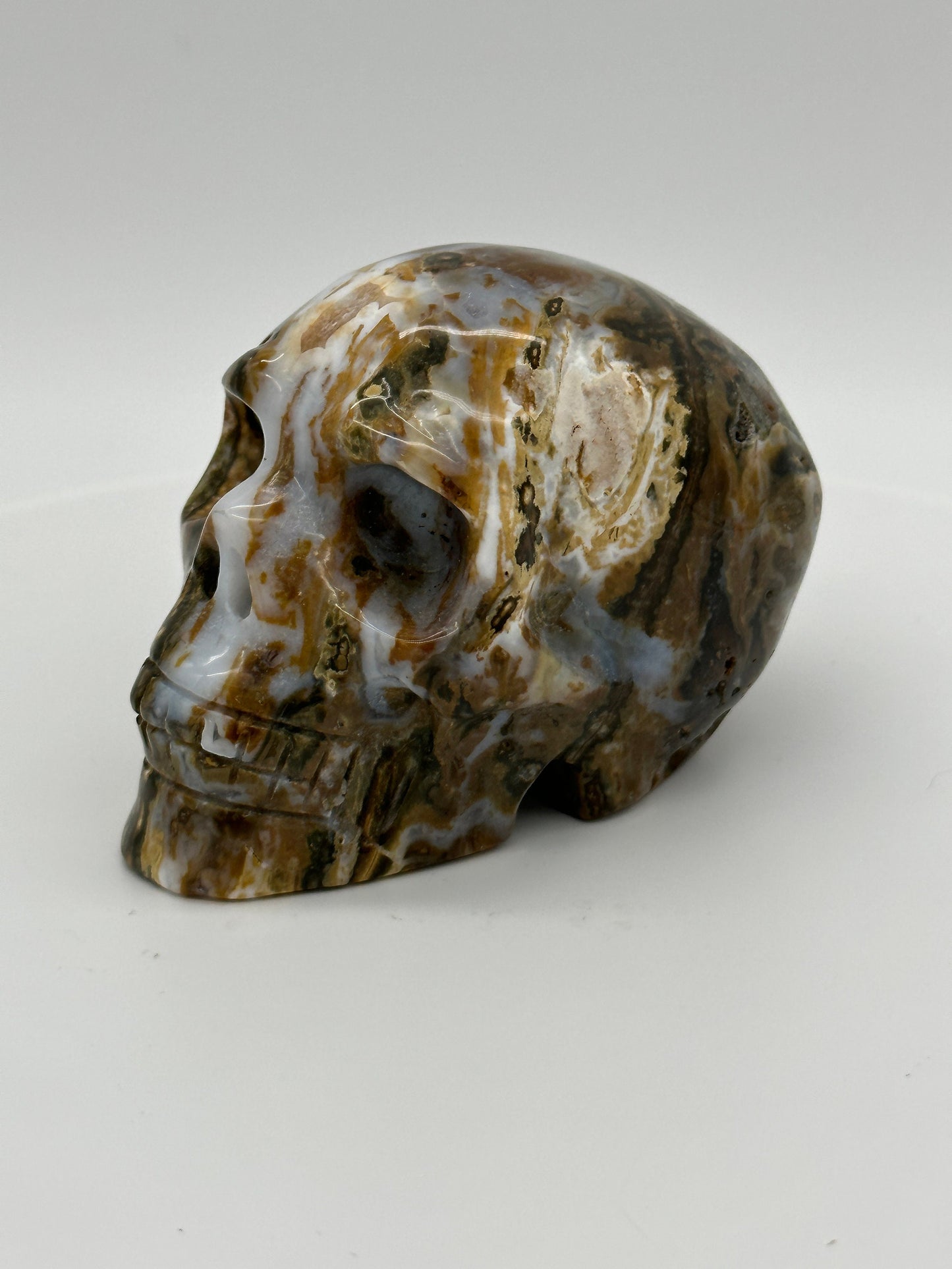 Beautiful Ocean Jasper Skull, Colorful OJ Skull