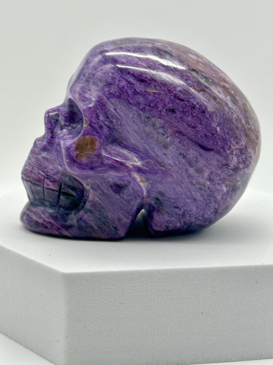 Beautiful high quality Russian Charoite Carved Skull