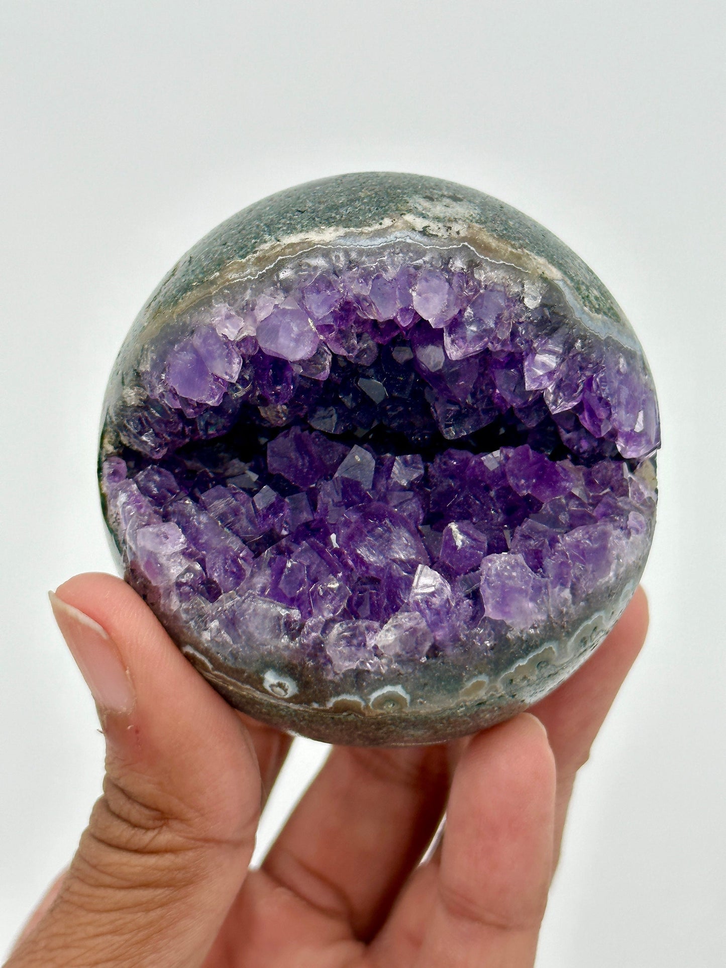 Amethyst Geode Sphere, Amethyst cluster sphere, raw amethyst cluster sphere