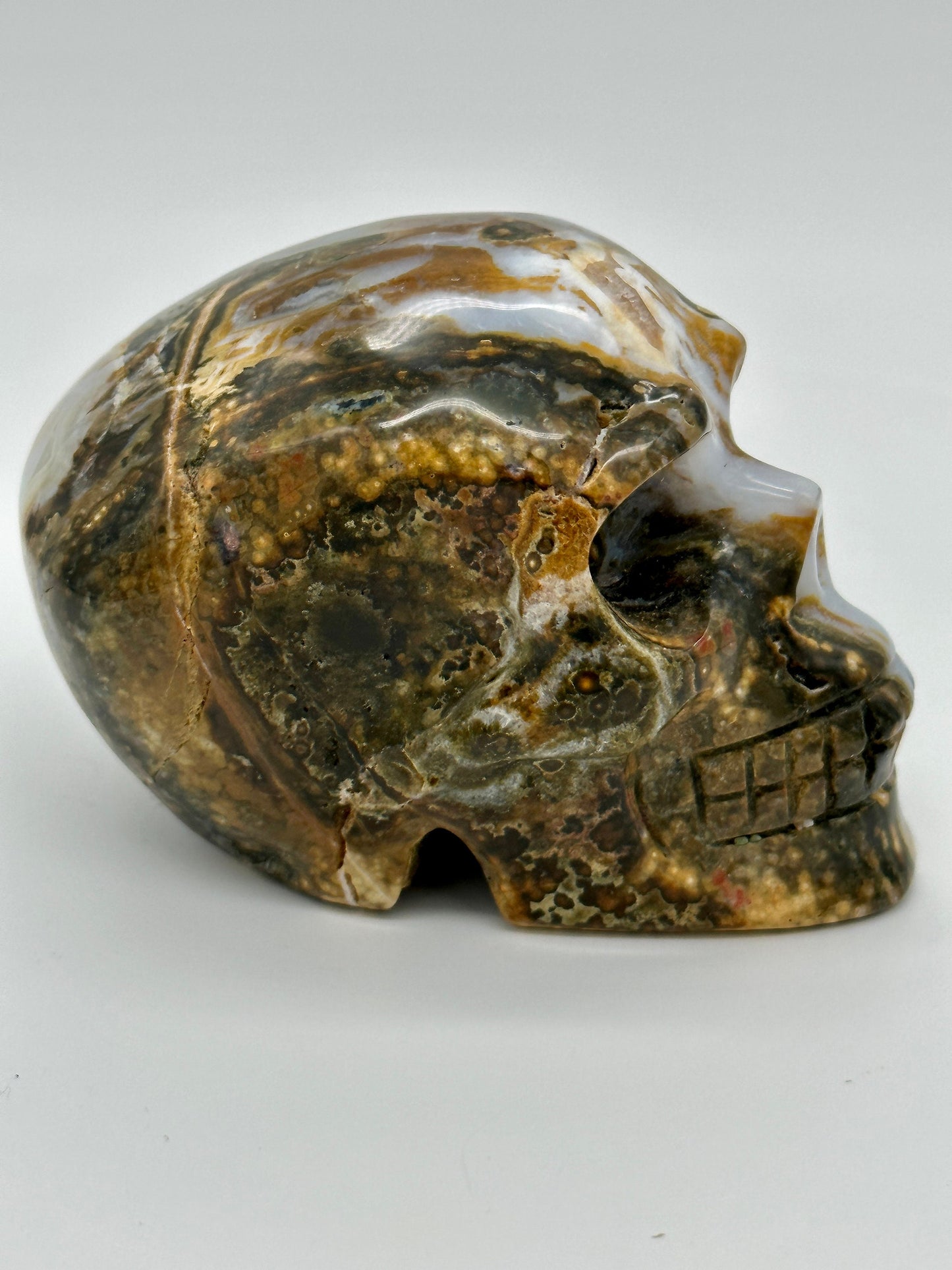 Beautiful Ocean Jasper Skull, Colorful OJ Skull