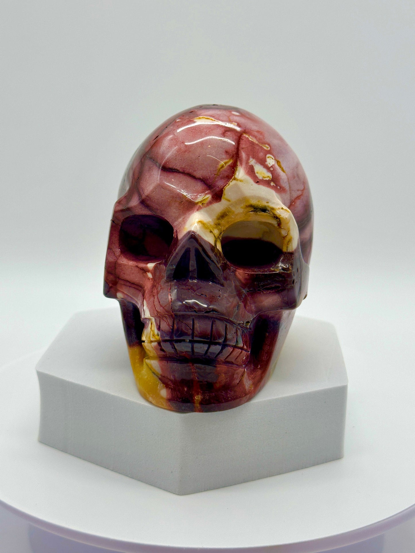 Beautiful large Mookaite Jasper Skull, Purple Mookaite jasper Skull, Mookaite Skull Carving