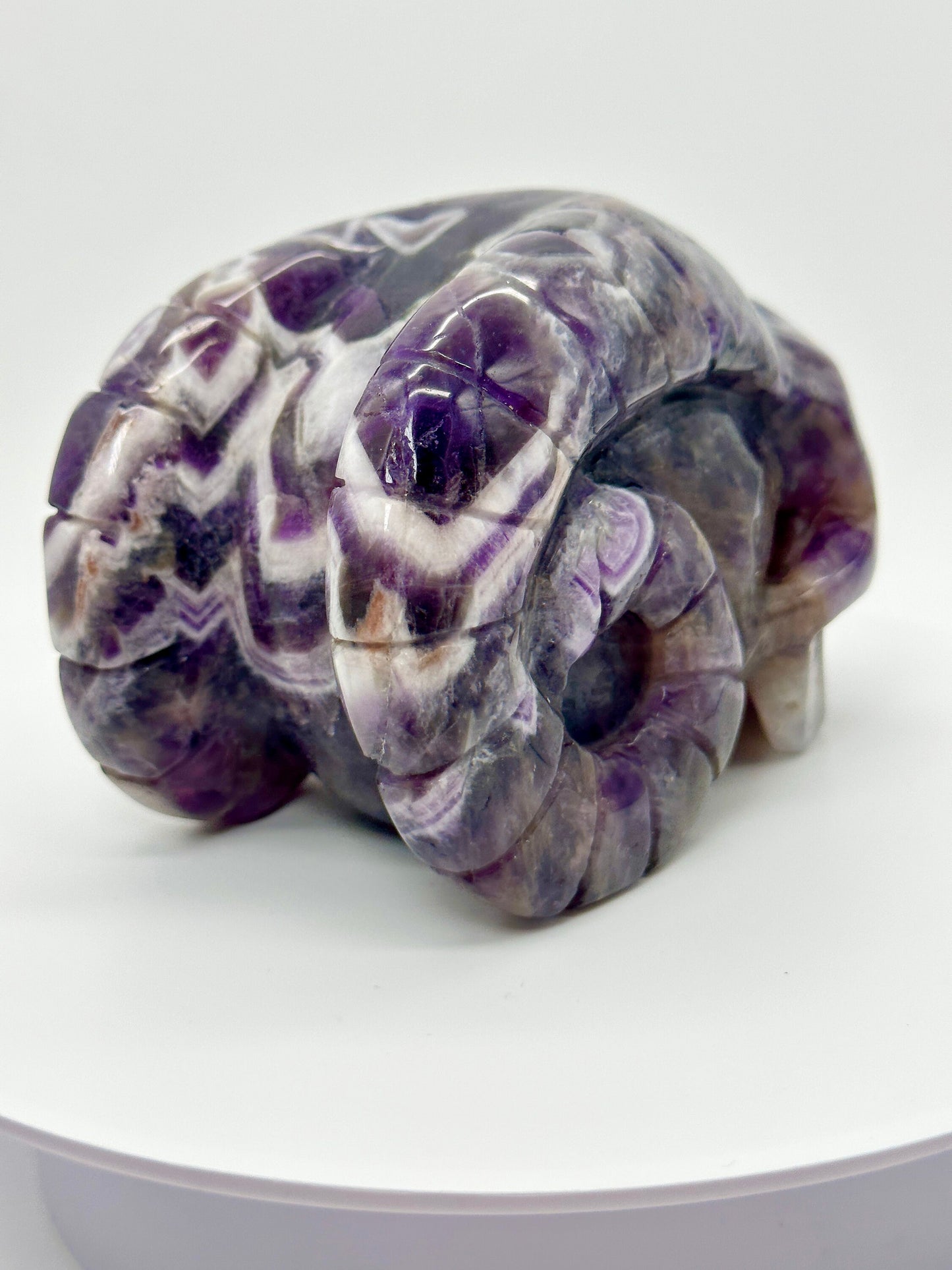 Beautiful large Dream amethyst skull carving, amethyst skull, chevron amethyst skull - 4.2 inches tall