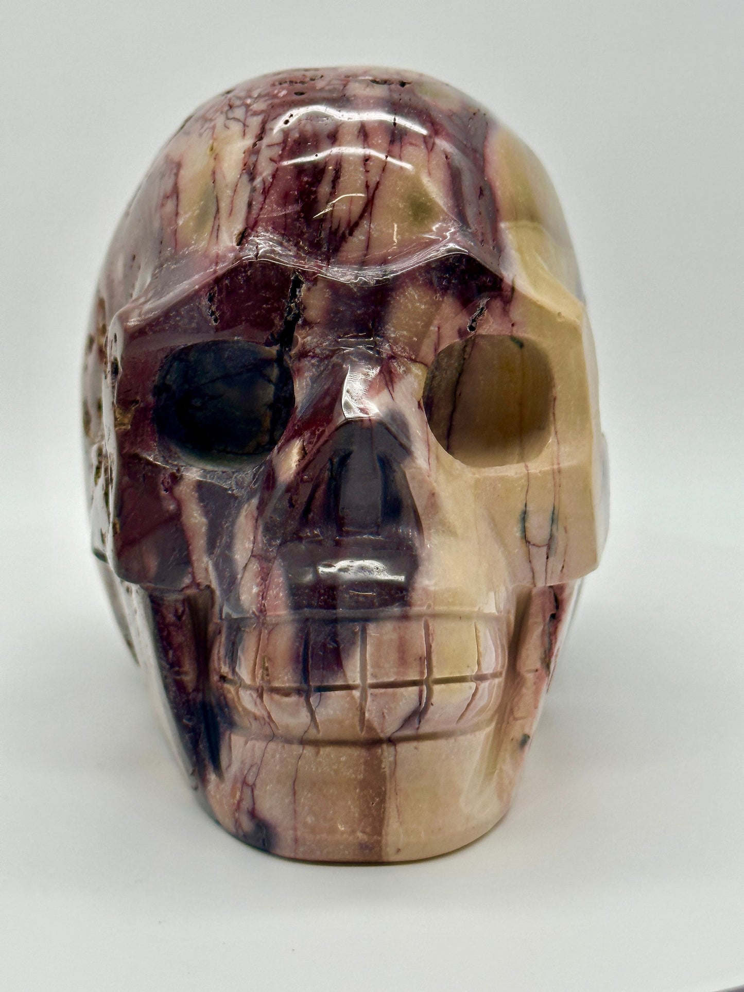 Beautiful Large Mookaite Jasper Skull, Purple Mookaite Skull, Red Mookaite Skull, Mookaite Skull, Mookaite Jasper, Mookaite Skull Carving