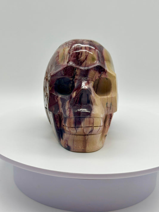 Beautiful Large Mookaite Jasper Skull, Purple Mookaite Skull, Red Mookaite Skull, Mookaite Skull, Mookaite Jasper, Mookaite Skull Carving
