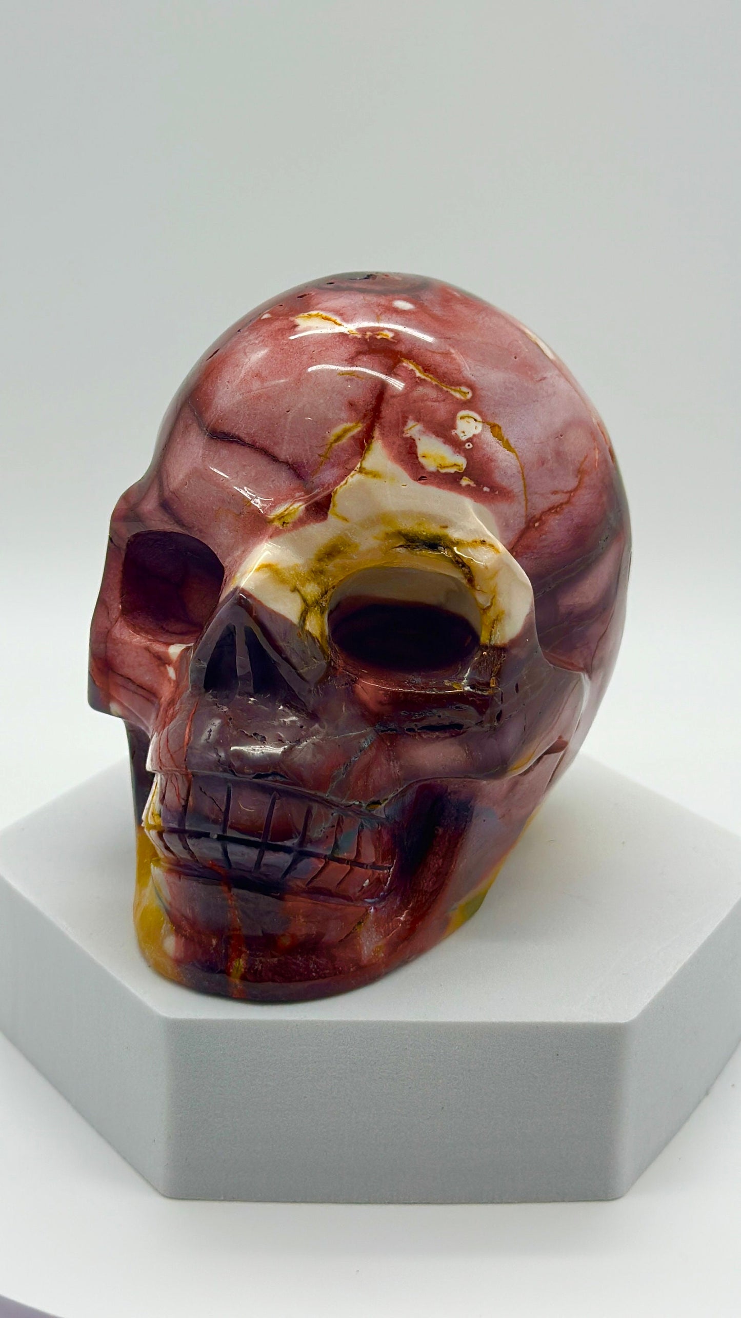 Beautiful large Mookaite Jasper Skull, Purple Mookaite jasper Skull, Mookaite Skull Carving