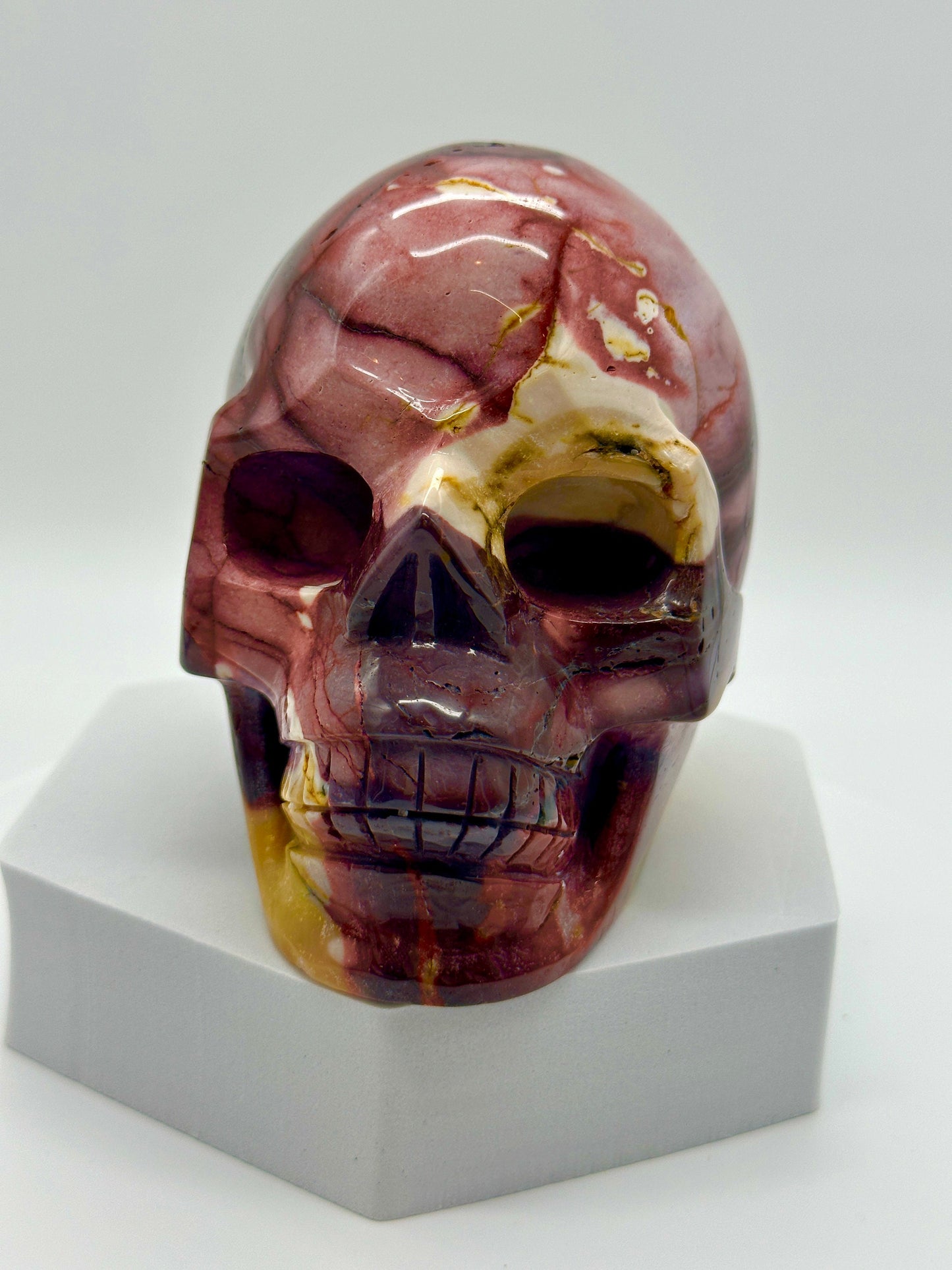 Beautiful large Mookaite Jasper Skull, Purple Mookaite jasper Skull, Mookaite Skull Carving