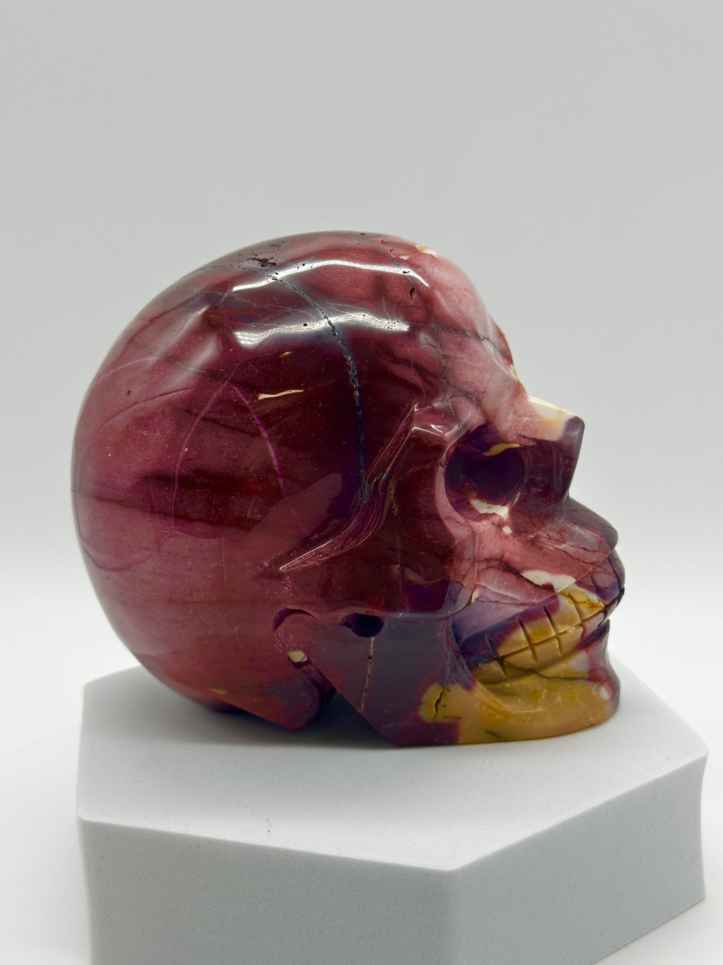 Beautiful large Mookaite Jasper Skull, Purple Mookaite jasper Skull, Mookaite Skull Carving