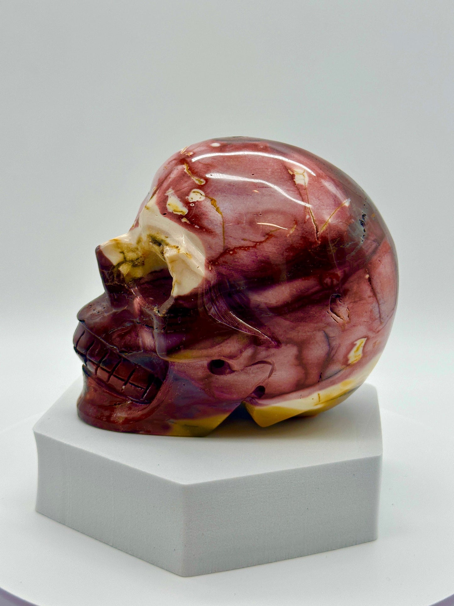 Beautiful large Mookaite Jasper Skull, Purple Mookaite jasper Skull, Mookaite Skull Carving