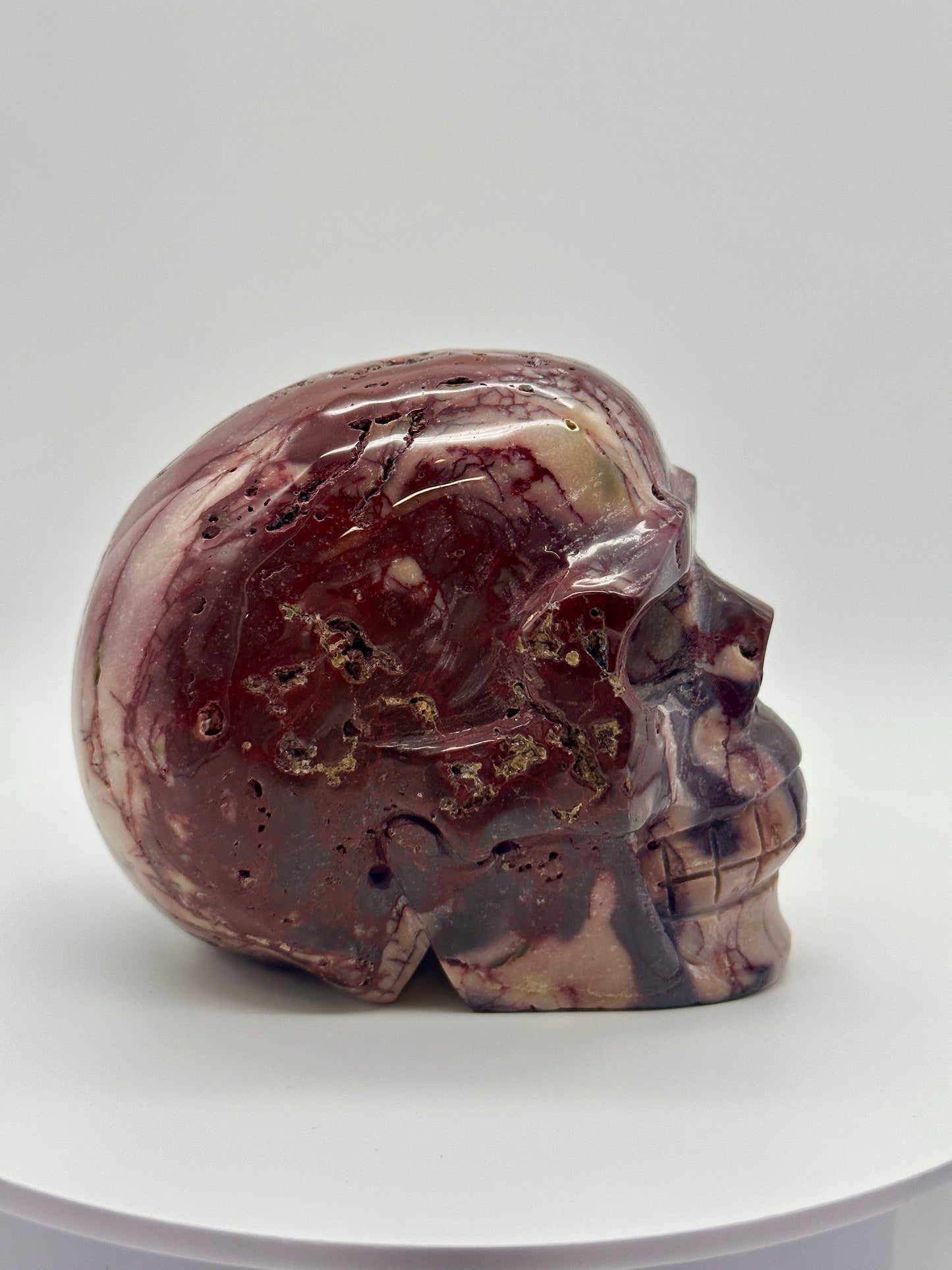 Beautiful Large Mookaite Jasper Skull, Purple Mookaite Skull, Red Mookaite Skull, Mookaite Skull, Mookaite Jasper, Mookaite Skull Carving