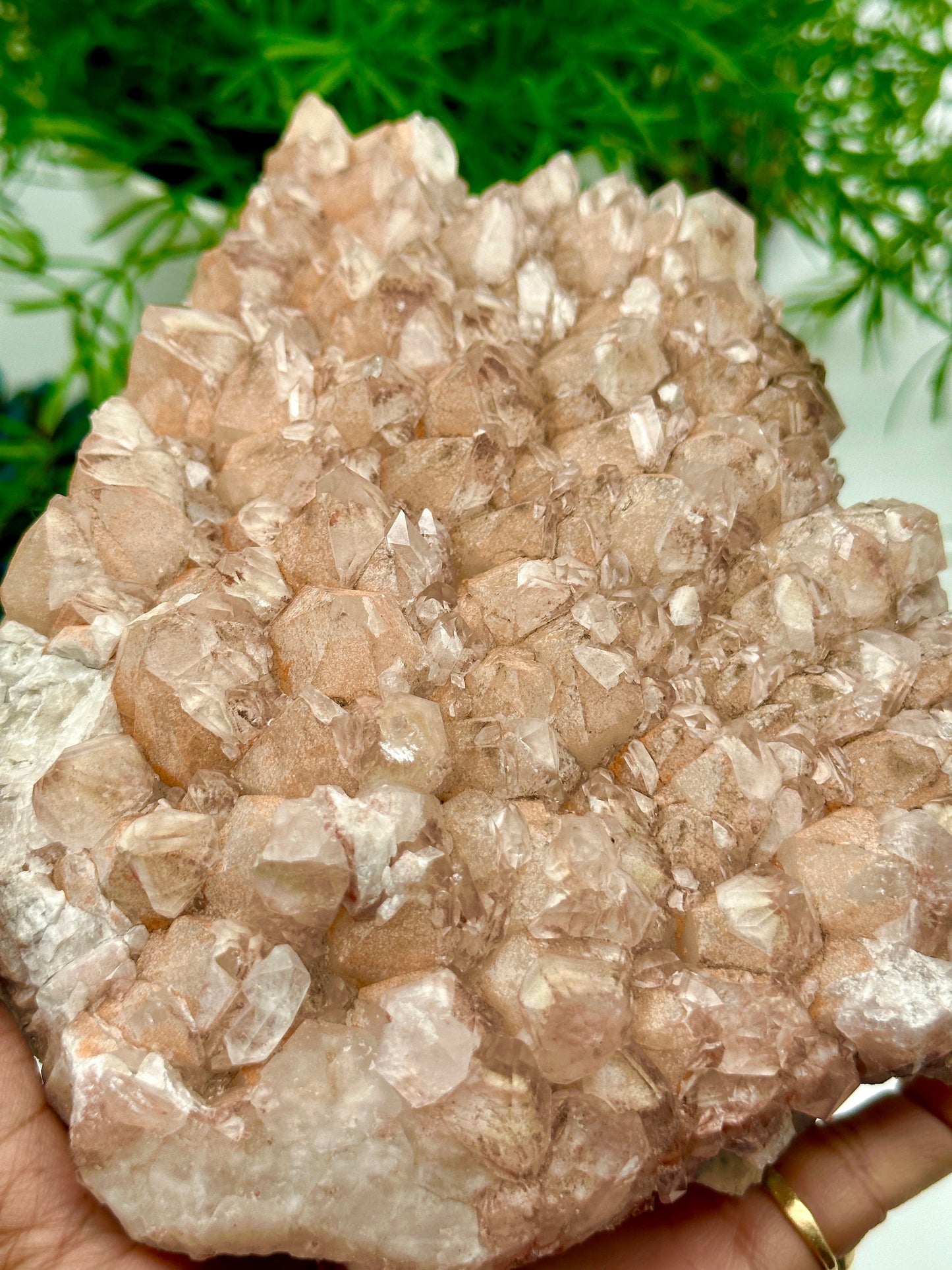 Rare Pink Lithium cluster from Brazil, large pink lithium lemurian cluster