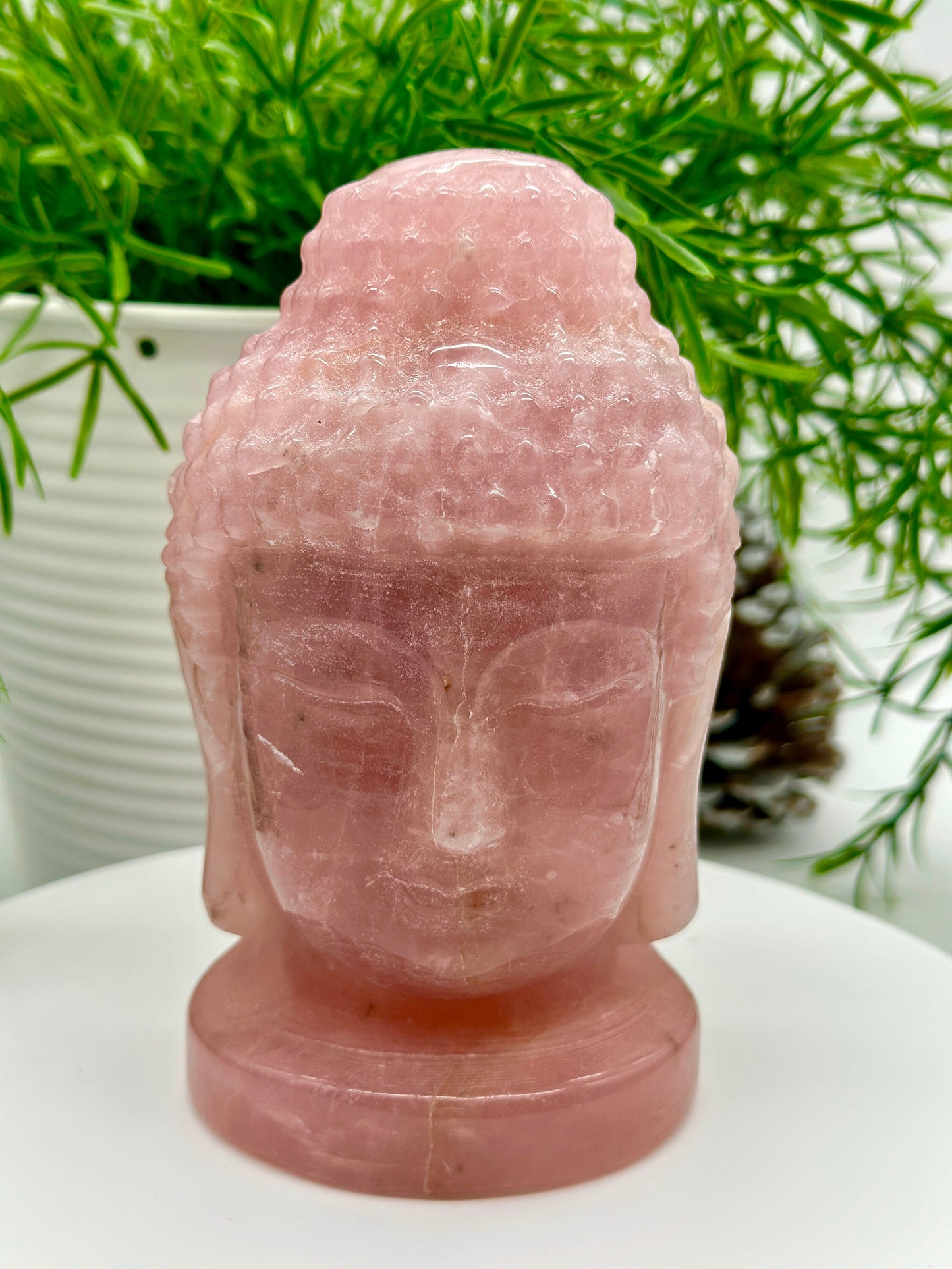 Large Rose quartz buddha head carving, Rose quartz buddha carving , buddha carving for home decor