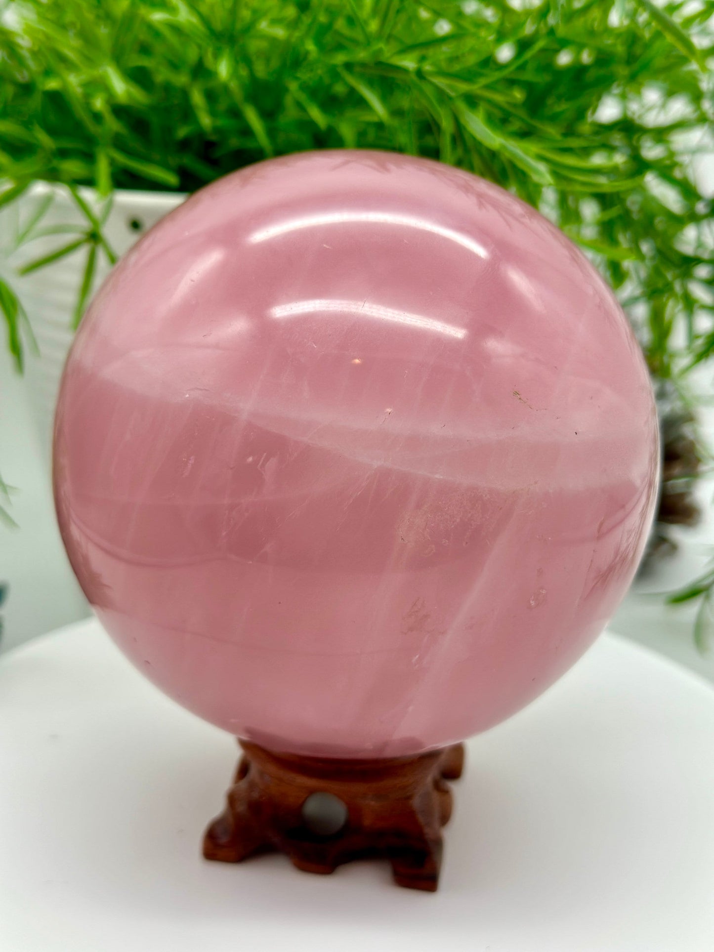 Rose Quartz Sphere - RARE Starlight Flash, rose quartz ball, rose quartz, crystal sphere, Large crystal sphere, Crystal ball, crystal sphere