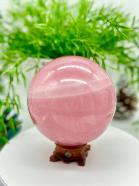 Rose Quartz Sphere - RARE Starlight Flash, rose quartz ball, rose quartz, crystal sphere, Large crystal sphere, Crystal ball, crystal sphere