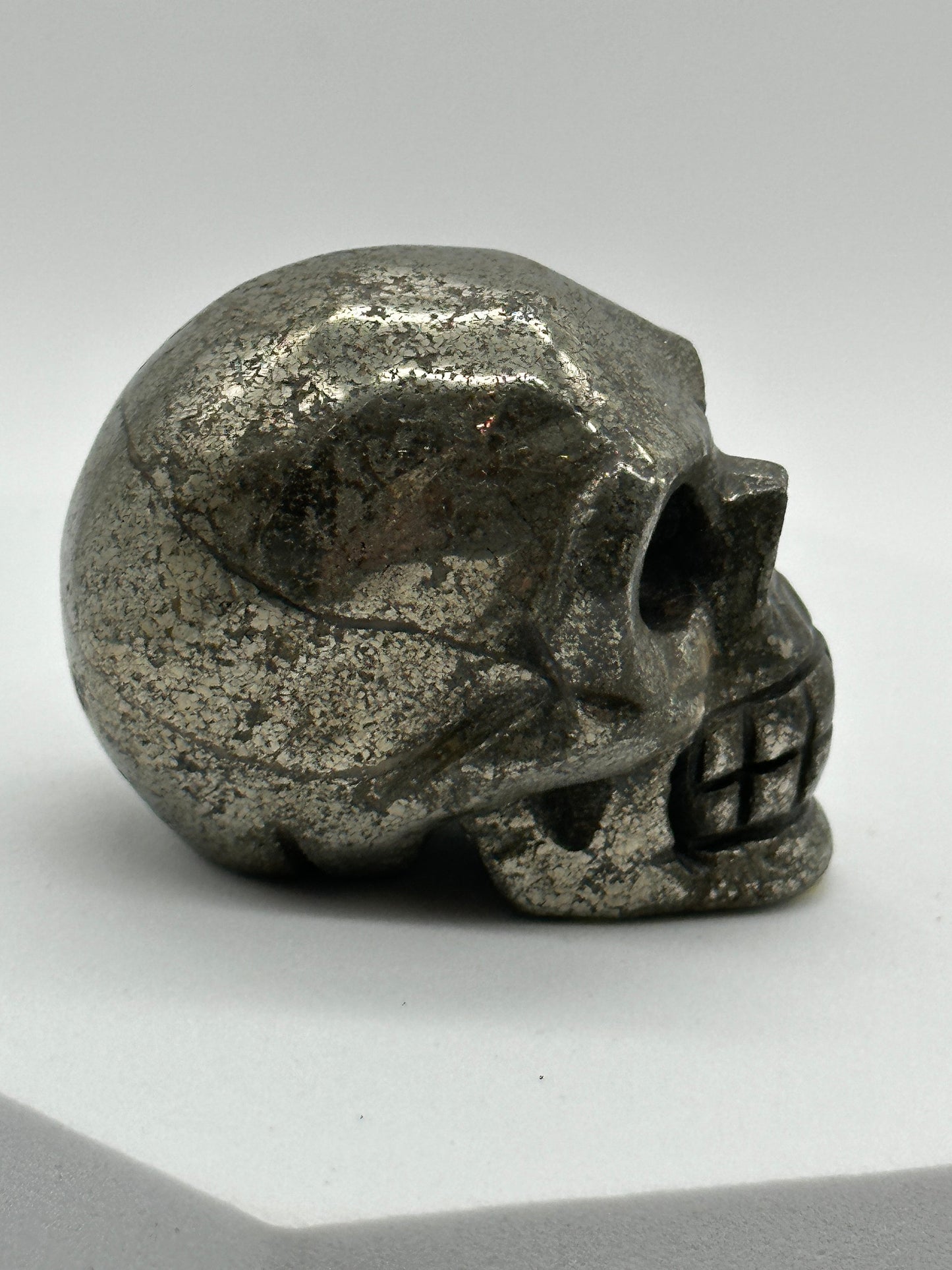 Pyrite Skull carving, 2.5 inches, Pyrite Carving, Home Accessories, Skulls,Home Decor, Reiki, Altar Tools