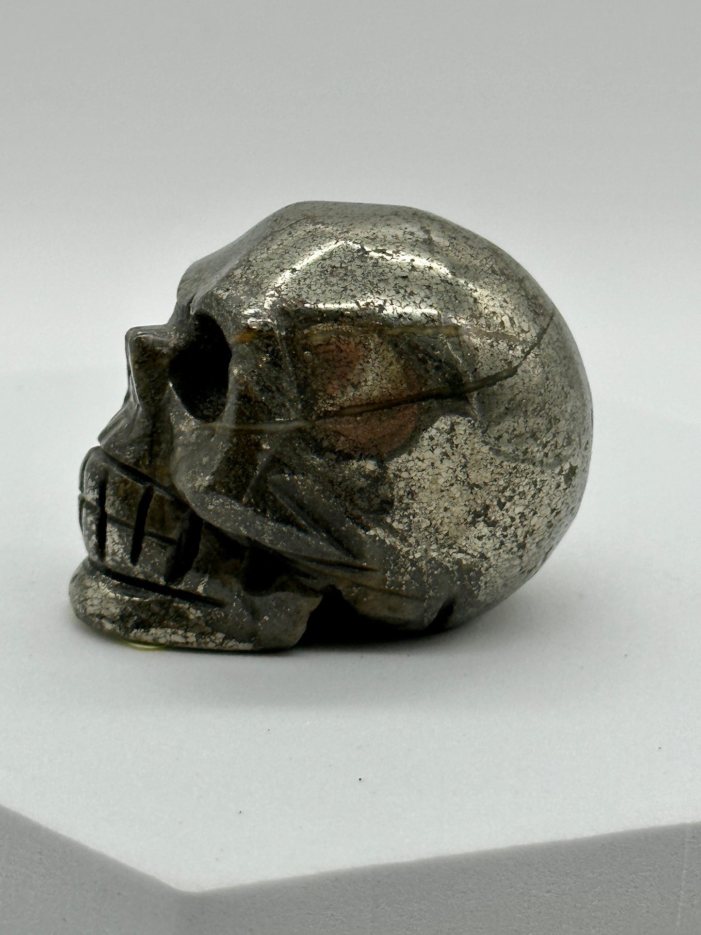 Pyrite Skull carving, 2.5 inches, Pyrite Carving, Home Accessories, Skulls,Home Decor, Reiki, Altar Tools