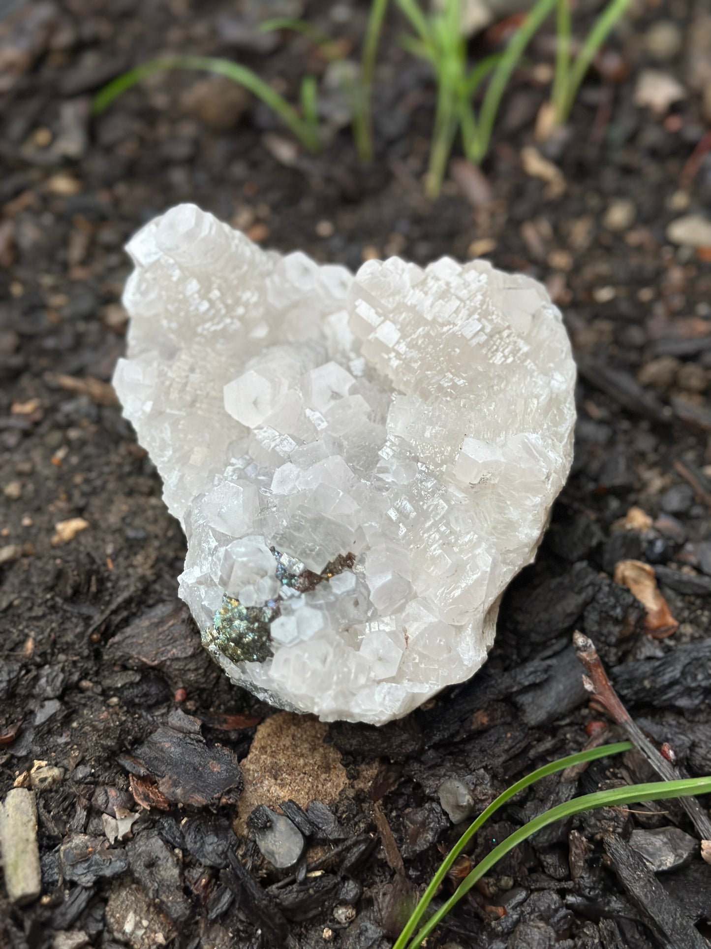 Raw Calcite Crystal Specimen with pyrite