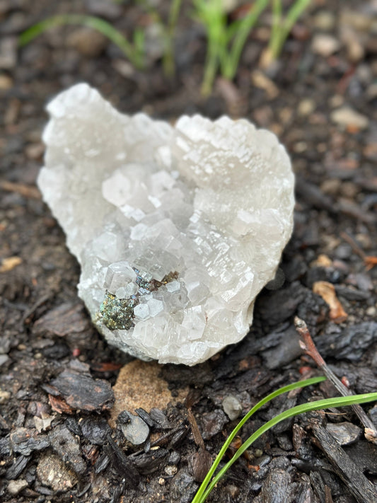 Raw Calcite Crystal Specimen with pyrite