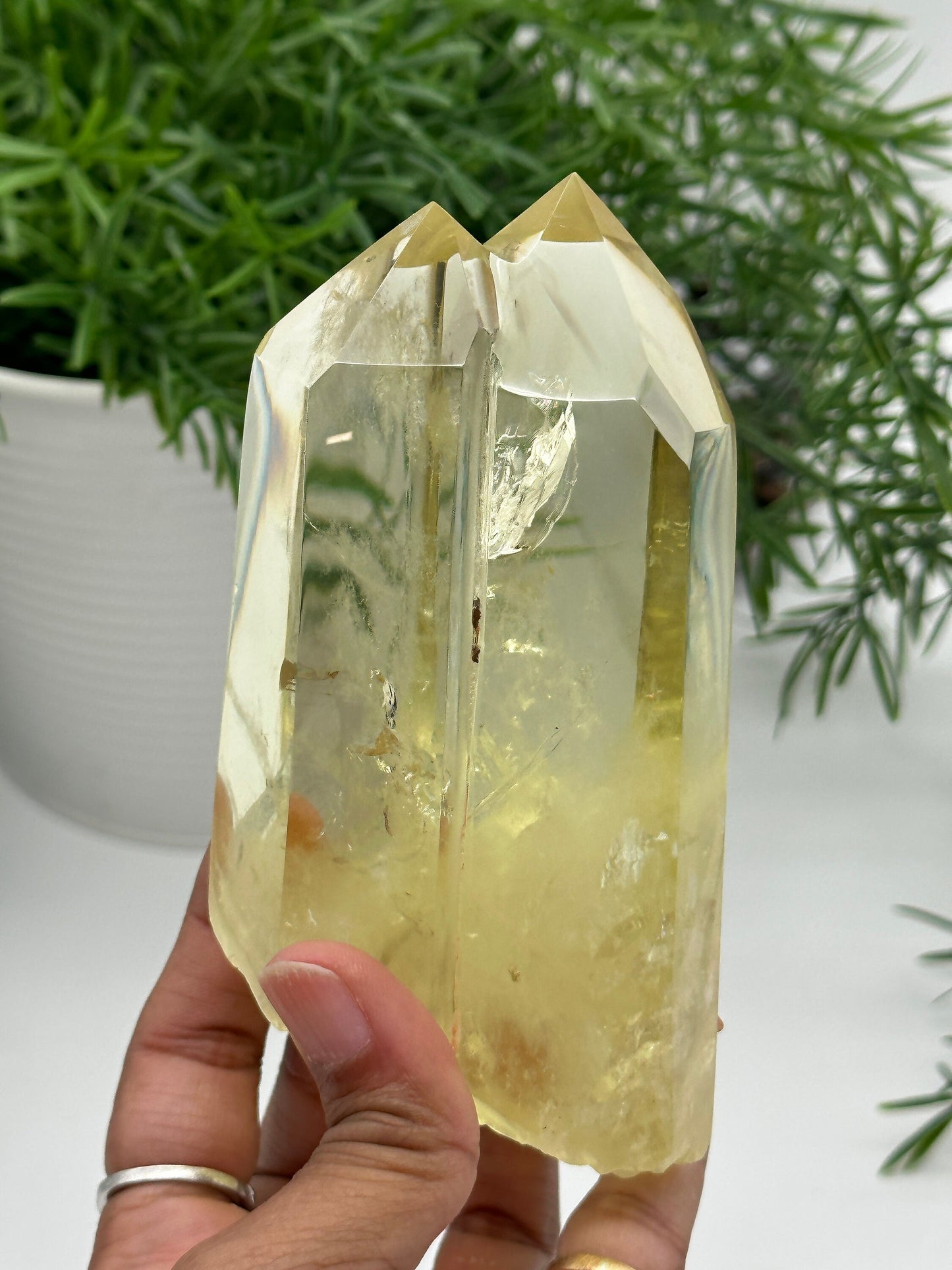 High Quality Natural Citrine tantric twin tower, Citrine point from brazil, Citrine tower