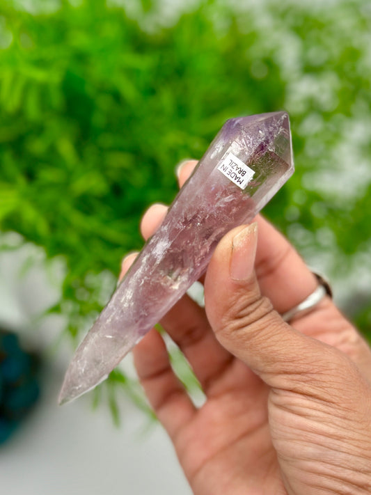 Amethyst Vogel Wand | High Quality Crystal Vogel | Phantom Amethyst Double-Terminated Wand | Amethyst DT