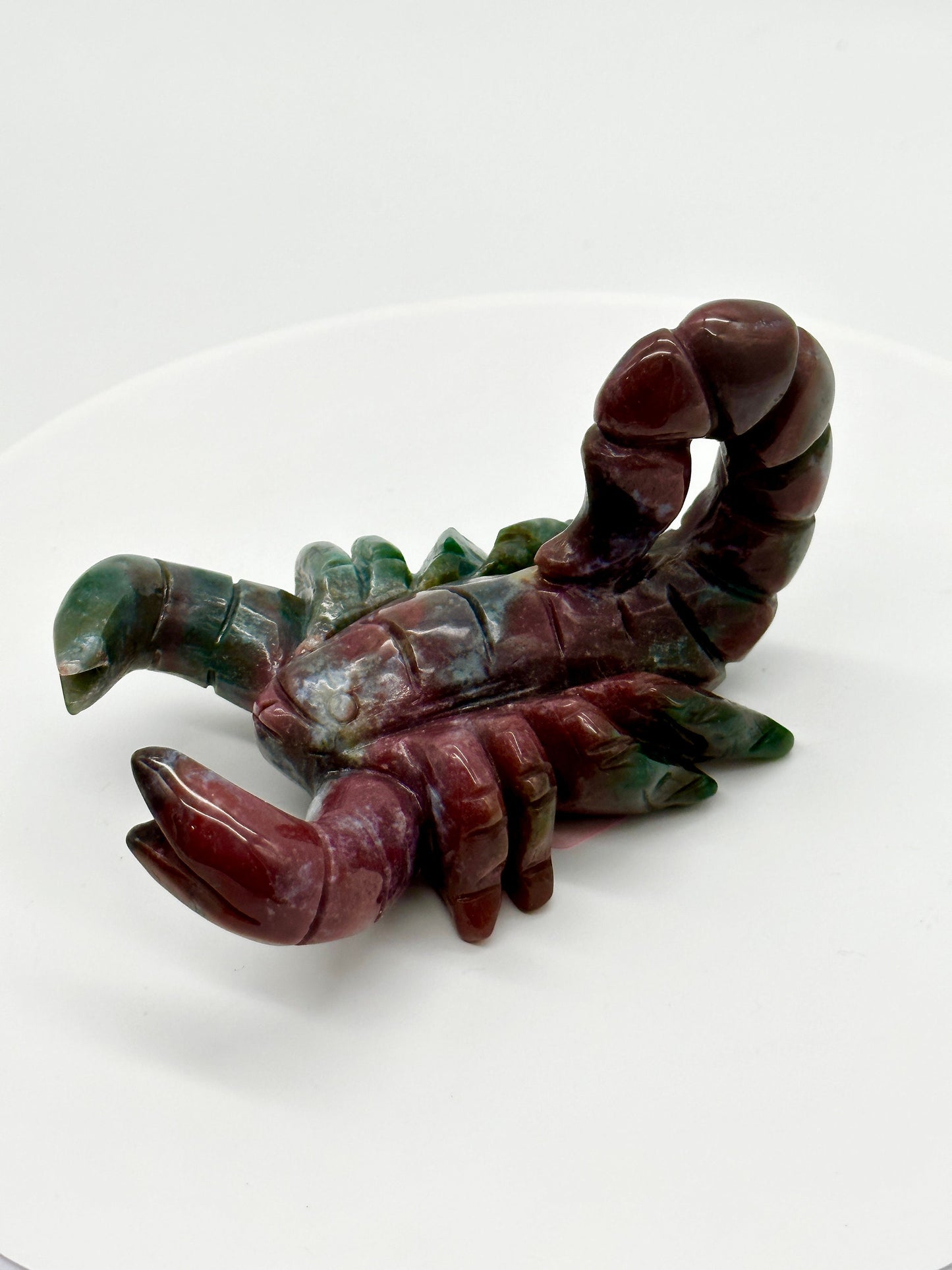 Ocean Jasper Scorpion Carving, OJ carving, Ocean Jasper Scorpion - Strength & Renewal - Jasper Crystal Carved Scorpion