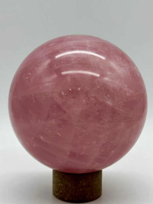 Large Gemmy Rose Quartz Sphere, 2lbs, Rose Quartz Sphere, Pink Crystal Sphere, Rose Quartz Stone