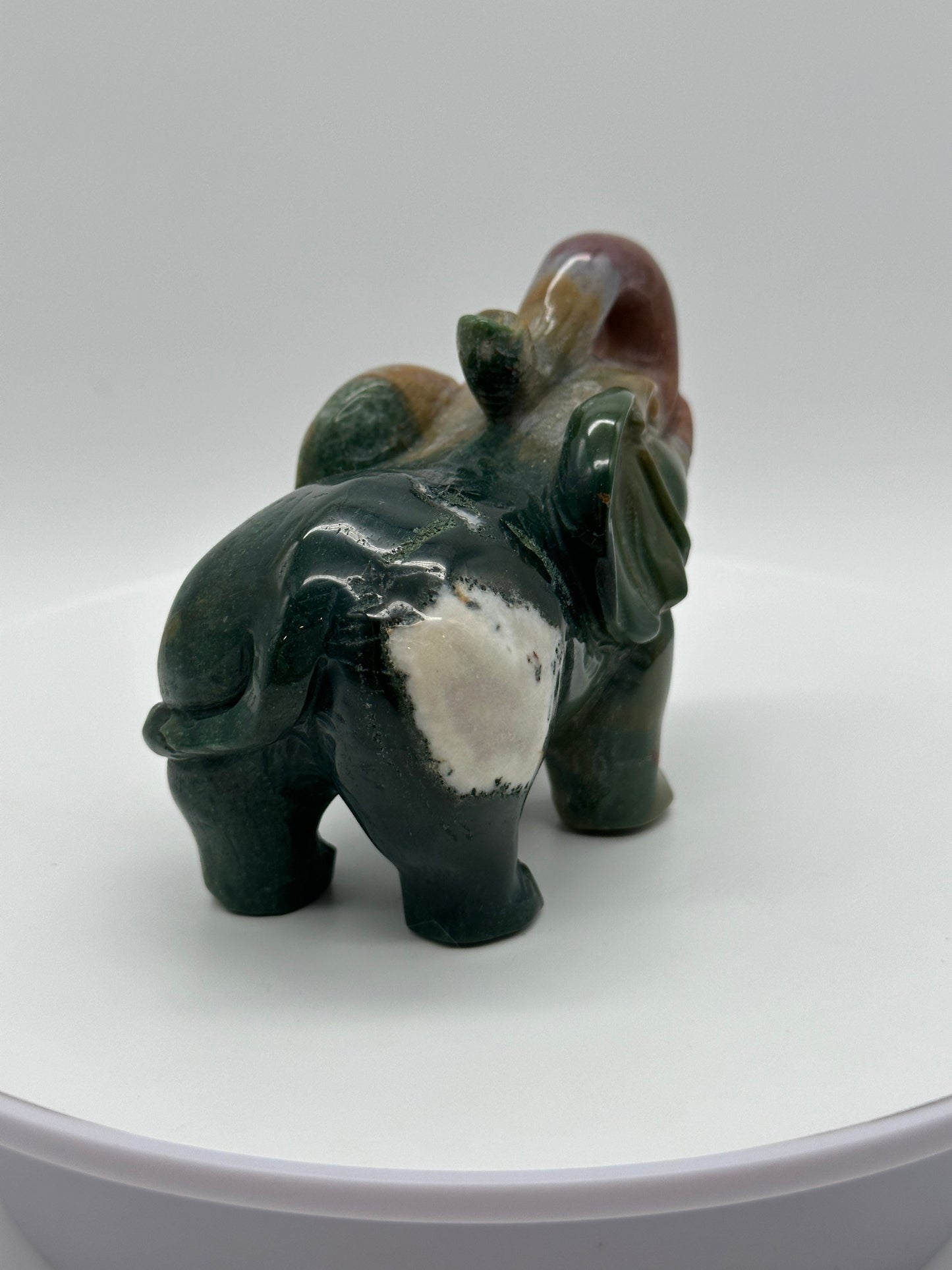 Ocean jasper elephant carving, crystal elephant carving, natural hand carved ocean jasper elephant crystal animal for home decoration