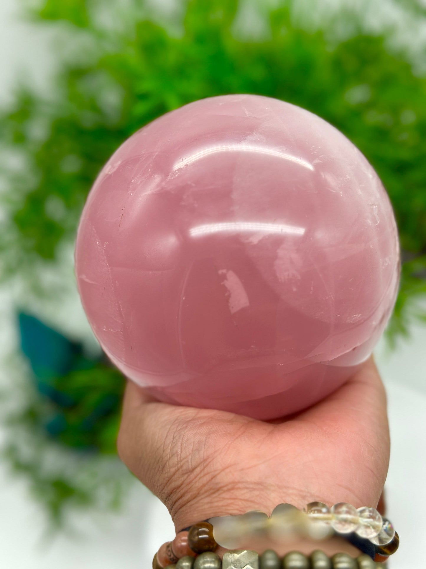 Rose Quartz Sphere - RARE Starlight Flash, rose quartz ball, rose quartz, crystal sphere, Large crystal sphere, Crystal ball, crystal sphere