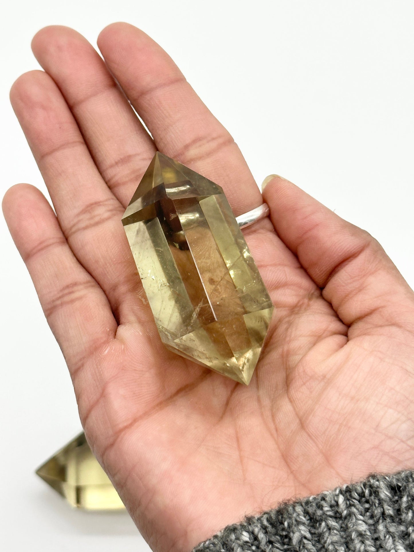 Natural Citrine DT, Citrine double terminated point, Natural Citrine Double Points, Citrine Crystal Wand Healing