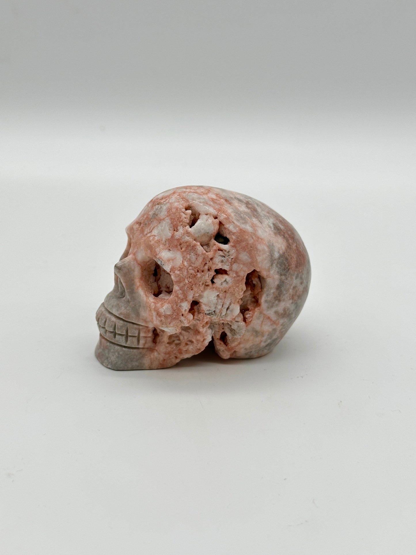 Pink Zebra Jasper Skull, Crystal skull, Jasper Skull - 3.9 inches tall